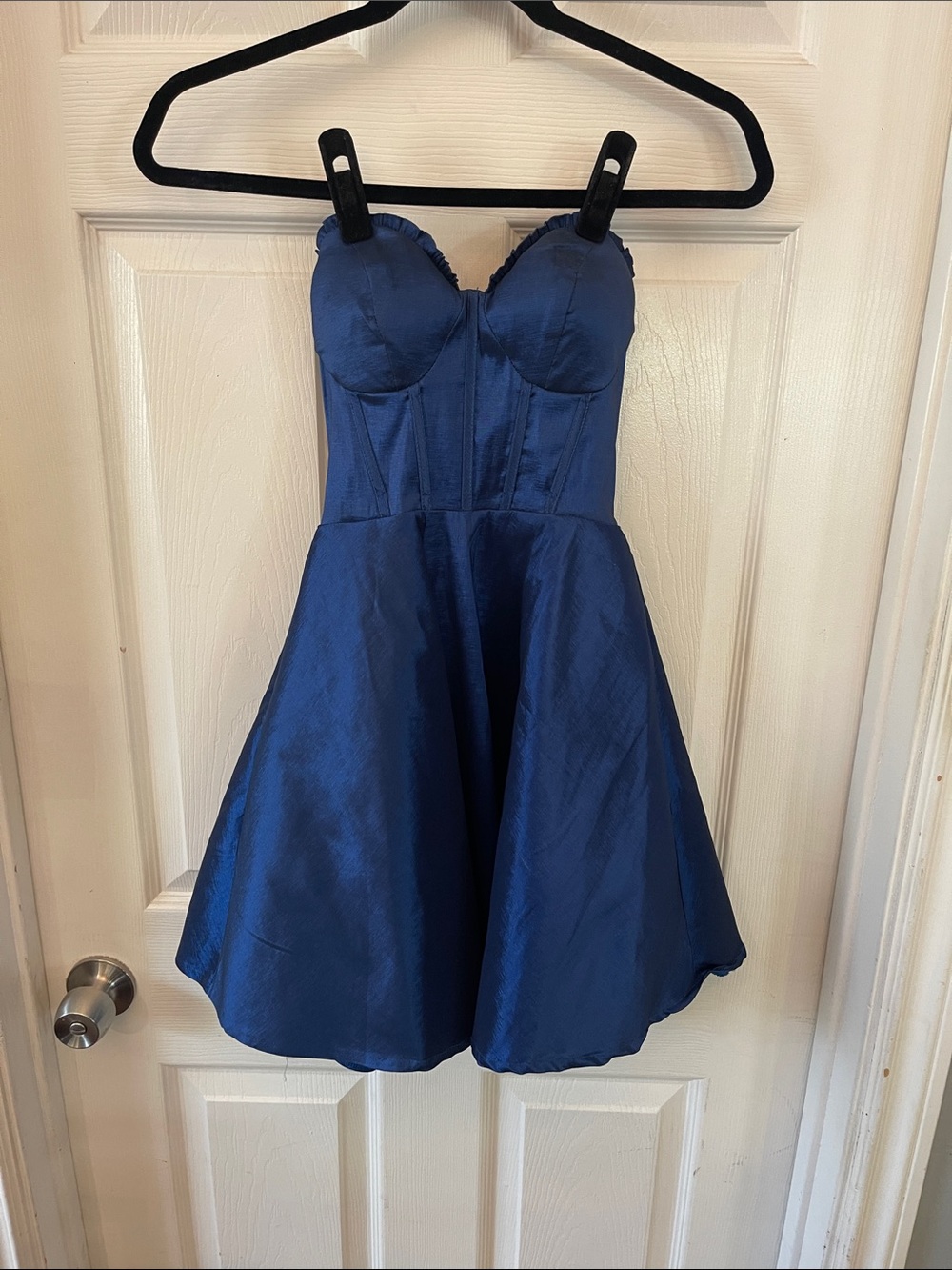 B Darlin Royal Blue Strapless Bustier Dress Homecoming